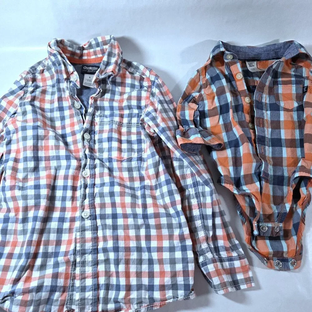 OshKosh B'Gosh Plaid Shirts Size 6 and 6m